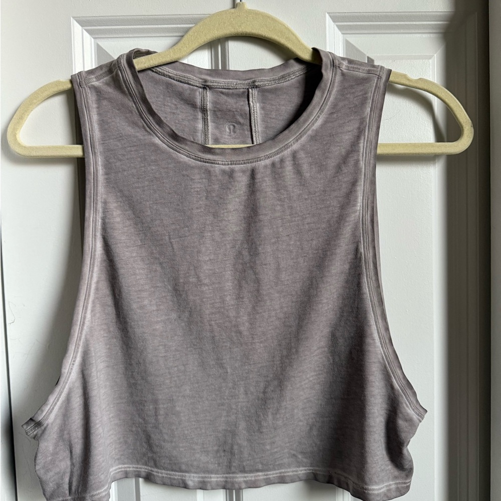 Lululemon crop grey tank *washed/fade - Picture 5 of 7